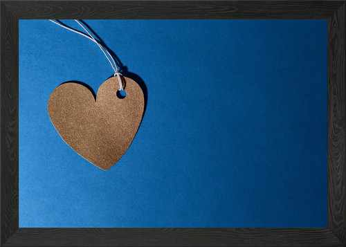 Blaues herz gerahmtes wandbild - blaues,