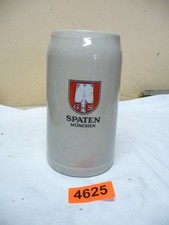 4625.     Alter Steingut Bierkrug  Spaten München Bier Bierkrug   1 L