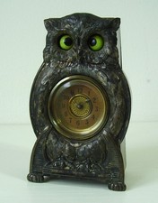 Antike seltene Uhu Wackelaugen Tisch Uhr vor 1945
