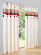 582630-4* heine home Dekoschal creme rot Schlaufen NEU Gr. 245 x 130 cm