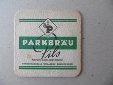 BIER PARKBRÄU PILS . ALTER BIERKRUG. ALTER BIERDECKEL . SAMMLUNG