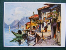 Postkarte Ansichtskarte Kunst Sommer Gemälde Jürgen Runge Ronco Lago Maggiore