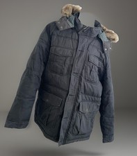 S.Oliver Damen Winter Jacke Anorak Parka Gr XL Kapuze Kunst Fell kleiner Mangel