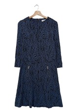 FOX'S Langarmkleid Damen Kleid Gr. DE 38 blau Casual-Look