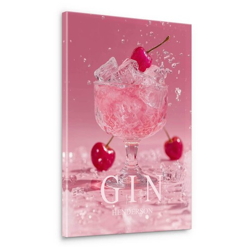 Gin cocktail kirsche leinwand - gin,