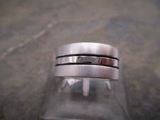 Ring Band Linien schwarz 925 Sterlingsilber matt oxidiert rhodiniert 9 mm 62/22