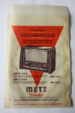 Verpackung/Tüte mit Aufdruck METZ Radio, um 1953
