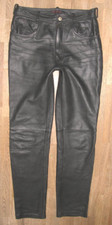 fette  - LINUS - Herren- LEDERJEANS / Lederhose in schwarz W32 / L33 ca. Gr. 48