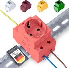 Schuko- Steckdose  ORANGE  für Verteiler Schaltschrank Zählerschrank Hutschiene