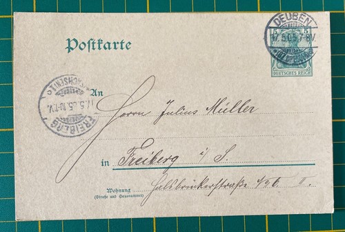 Ganzsache deuben 1905 - deuben, 17.05.1905