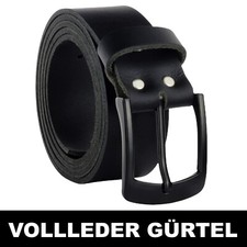 Gürtel leder schwarz 4cm - gürtel,
