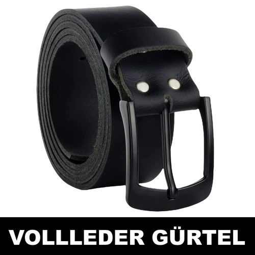 Gürtel leder schwarz 4cm - gürtel,