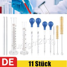 Glas Pipette 4 Stk 5ml 10ml, Glas Messzylinder 100ml 50ml, Waschbürste, Rührstab