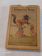 Schwarzer Peter Kartenspiel  Illustration Herbert Zeise um 1950 wenig bespielt