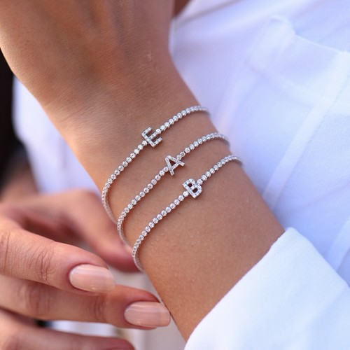Tennisarmband mit buchstaben - tennisarmband,