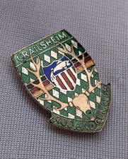 Rares US-Militär Crailsheim Rod and Gun Club Abzeichen – Emailliert, Bronze