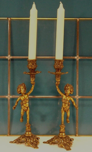 Antik kerzenleuchter putten - antik,