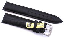 Uhrenarmband 20mm /18mm Louisiana Alligator, made Germany, schwarz Krokodil Band