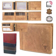 Geldbörse RFID Büffelleder Herren Echt Leder Portemonnaie Portmonee Geldbeutel