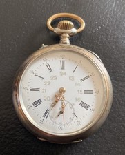 Antike 800er Silber Taschenuhr - 2 Deckel Silber - läuft