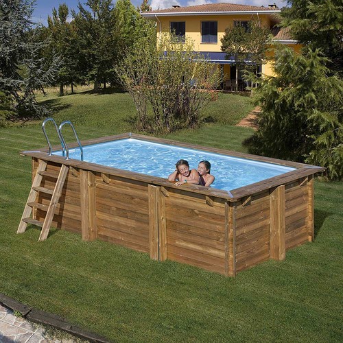 Holzpool marbella rechteckig - holzpool,