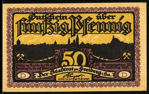 Notgeld freiberg 1921 - notgeld, sa.