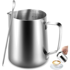 Milchkännchen, Milk Pitcher 350ml / 12 FL.oz. Milchkanne aus Edelstahl, Milch...