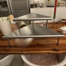 Wenko Eckregal Küchenregal dreieckig 2 Ebenen Edelstahl 67cm.Lx40Bx34T/43x32x23