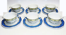 6x Suppentasse Untertasse Heinrich Winterling Marktleuthen blau Porzellan