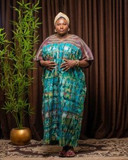 Cotton Adire Kaftan with Aso