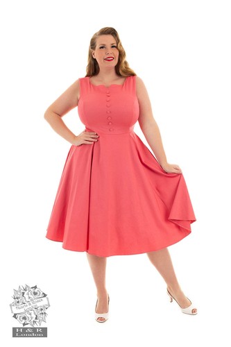 Pink donna swing kleid - swing, hearts