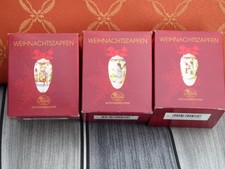 3 x Hutschenreuther Weihnachtszapfen Kindertee Schneemann Schlittenfahrt 2008 6c