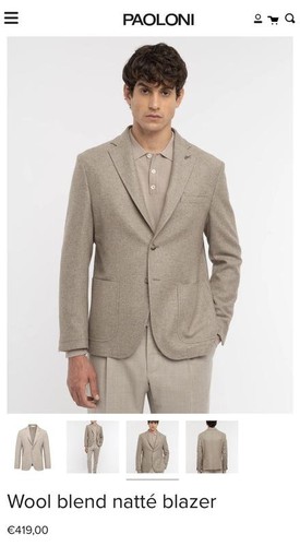 Men paoloni blazer khaki wool - men,