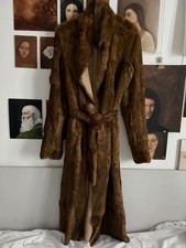 BALMAIN rabbit fur coat brown
