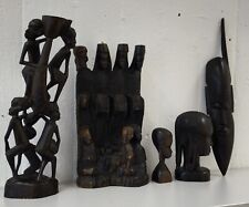 Afrikanische Deko Holzfiguren Set, Schnitzerei aus Nachlass 