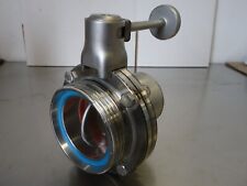 Scheibenventil DN 65 Milchgewinde / DN 65 Schweissrohr Edelstahl 1.4301