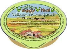 (25,98€/kg) VeggyVital vegan Brotaufstrich Champignon 24x25g vegetarisch albfood