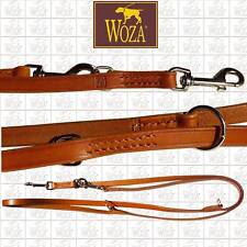 Premium Hundeleine Sattlernaht Vollleder WOZA Rindleder Runde Kanten DF