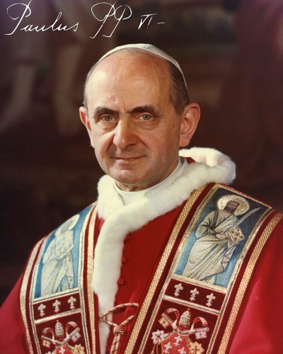 Repro autogramm papst paulus - -,