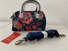 OILILY Handbag XS klein Tasche Indigo Mädchen Kosmetik blau bunt rot Blume Mini