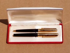 PELIKAN Füllfederhalter + Kuli 30 ROLLED GOLD im Etui → Gravur FARBWERKE HOECHST