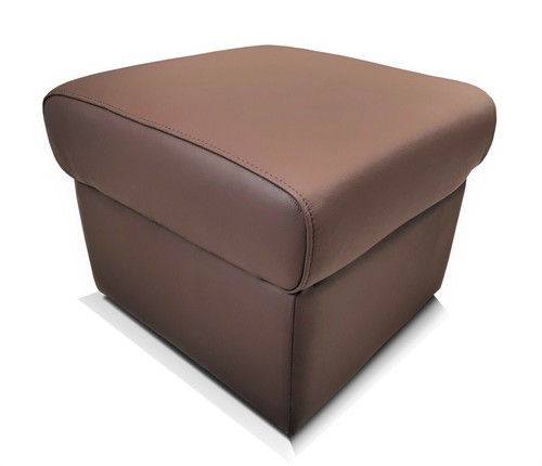 Braunes echtleder hocker - echtleder, 50x50
