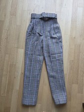 Emilia Wickstead HOSE Tweed kariert Gr. XS Beige
