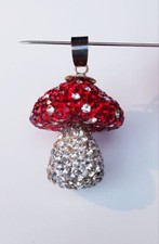 Anhänger Pilz 925ér Silber geschliffene Glaskristalle TOP Geschenk