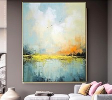 Abstrakte Blau Goldblatt