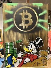 Acrylbild Handgemalt Dagobert Duck Btc