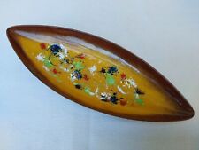 SCHALE Schälchen Schiffchen Boot auf Fuß,  Emaille Email Punziert, MID CENTURY