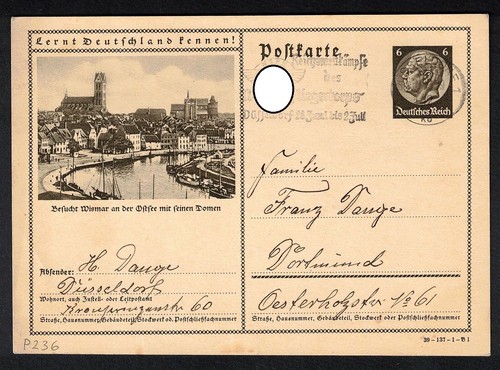 Deutsches reich 1939 - deutsches, ganzsache