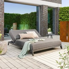 Sonnenliege Gartenliege 203x144 inkl. QuickDry Kissen Doppelliege OUTLETWARE