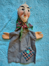 Handpuppe Hexe, Kersa, aus Stoff, gebraucht, alt, ca. 28cm groß